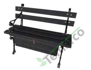 ławka cmentarna aluminium z podłokietnikiem